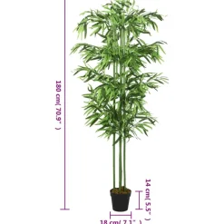 Tekokasvi bambupuu, 864 lehteä, 180 cm