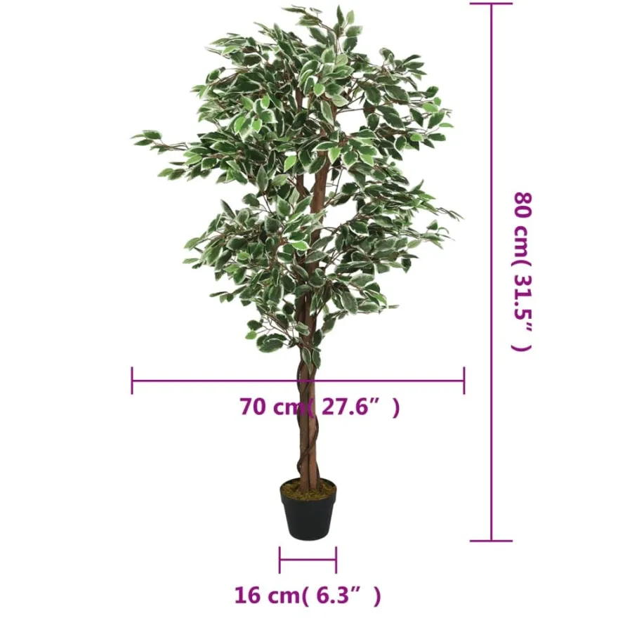 Tekokasvi viikunapuu, 378 lehteä, 80 cm, vihreä