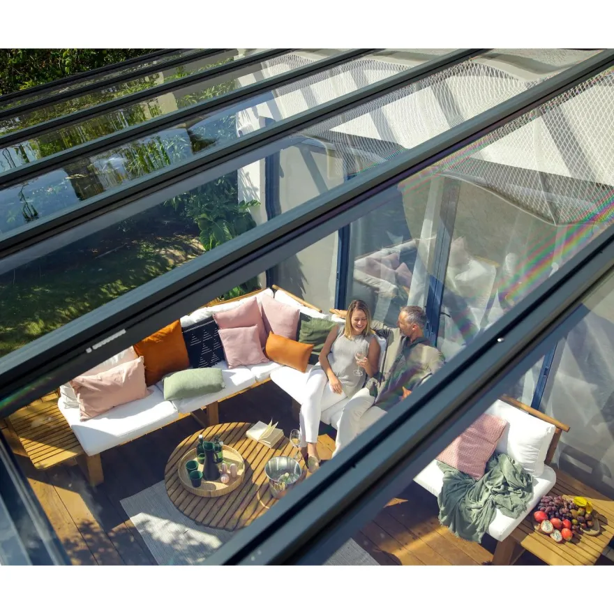 Terassikatos Palram-Canopia Stockholm Premium, 3.4x5.2m, harmaa/kirkas
