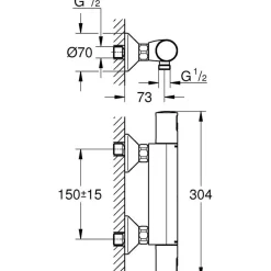 Termostaattihana Grohe Precision Start, musta