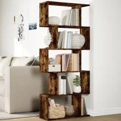 Tilanjakaja 5 tasoa savutammi 70x24x161 cm tekninen puu (58097)