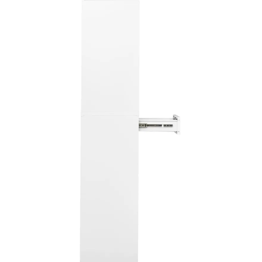 Toimistokaappi valkoinen 90x40x180 cm teräs ja karkaistu lasi (36421)