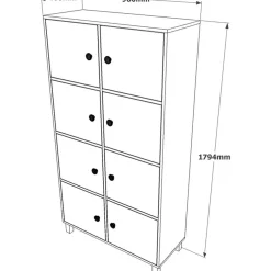 Toimistokalustesetti Linento Furniture Mn12-Ba, ruskea