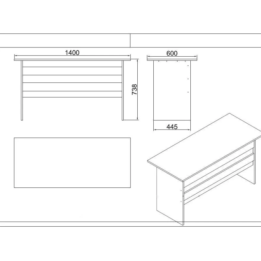 Toimistokalustesetti Linento Furniture Vo17-Ba, ruskea