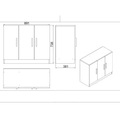 Toimistokalustesetti Linento Furniture Vo17-Ba, ruskea