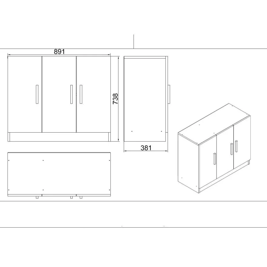 Toimistokalustesetti Linento Furniture Vo17-Ba, ruskea