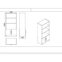 Toimistokalustesetti Linento Furniture Vo17-Ba, ruskea