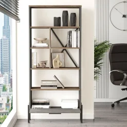 Toimistokalustesetti Linento Furniture Vs9-Cga, hopeanharmaa