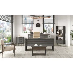 Toimistokalustesetti Linento Furniture Vs9-Cga, hopeanharmaa