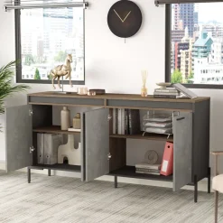 Toimistokalustesetti Linento Furniture Vs9-Cga, hopeanharmaa