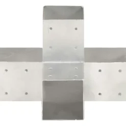 Tolppaliitin, X-muoto, galvanoitu metalli, 91x91mm