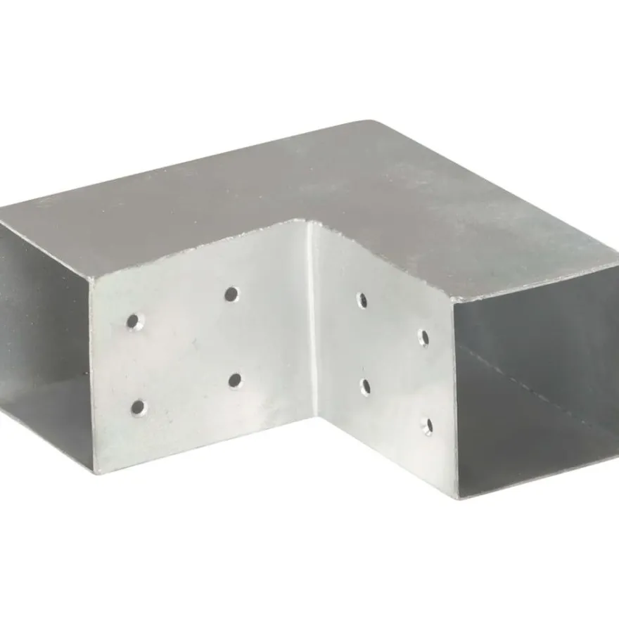 Tolppaliittimet 4kpl, L-muoto, galvanoitu metalli, 81x81mm