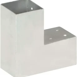 Tolppaliittimet 4kpl, L-muoto, galvanoitu metalli, 81x81mm
