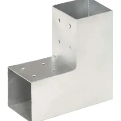 Tolppaliittimet 4kpl, L-muoto, galvanoitu metalli, 81x81mm
