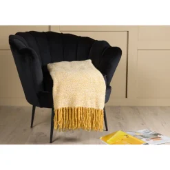 Torkkupeitto Venture Home Toby, 130x170cm, keltainen