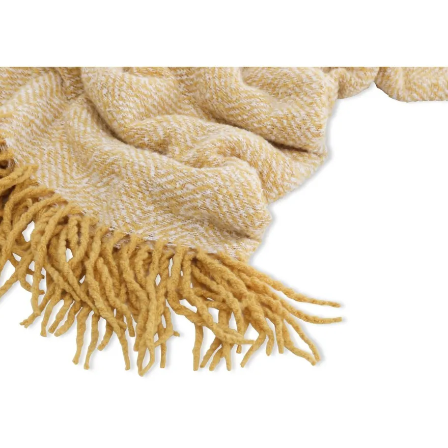 Torkkupeitto Venture Home Toby, 130x170cm, keltainen