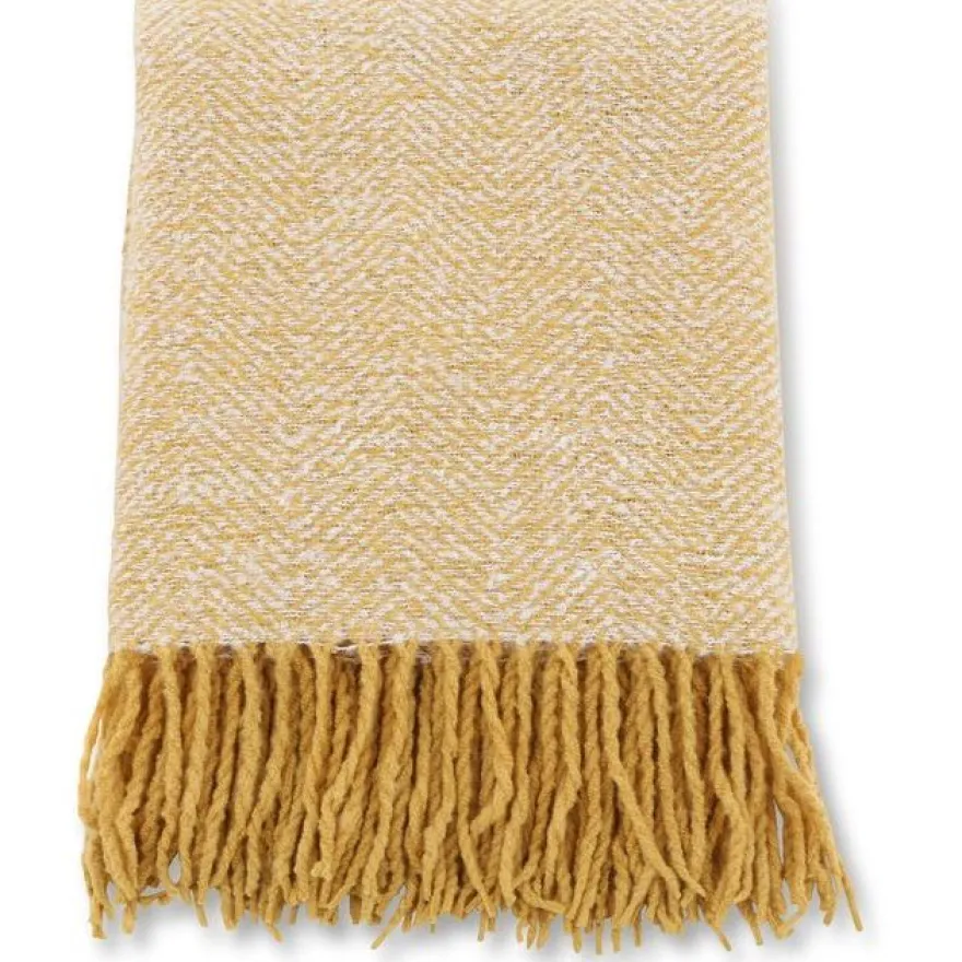 Torkkupeitto Venture Home Toby, 130x170cm, keltainen