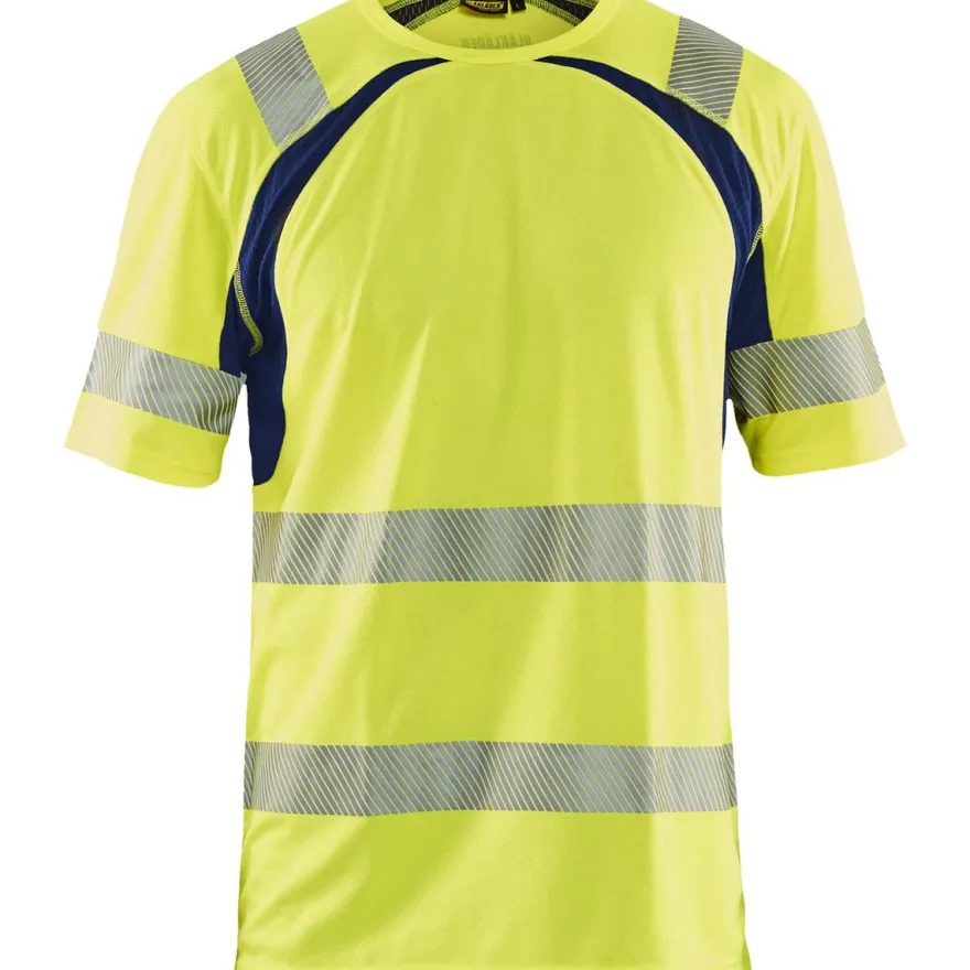 T-paita Blåkläder 3397 Highvis, huomiokeltainen/sininen