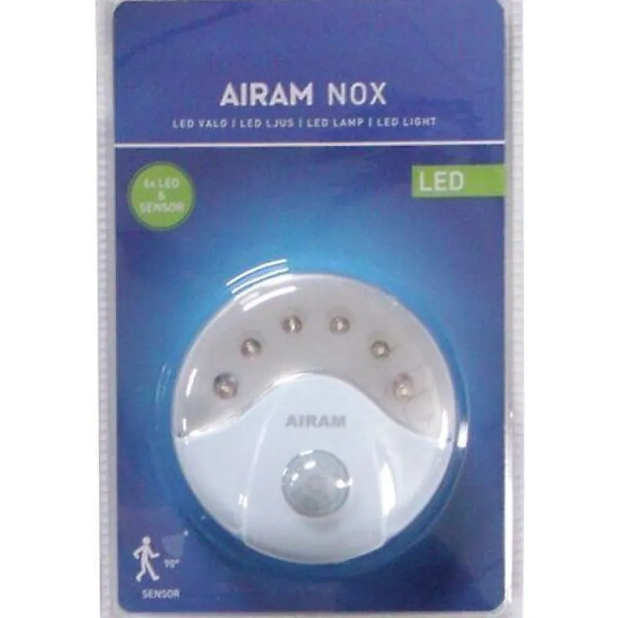 Tunnistinvalo Airam NOX, 6xLED+sensor