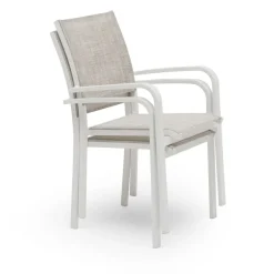 Tuoli Hånger, pinottava, beige/valkoinen