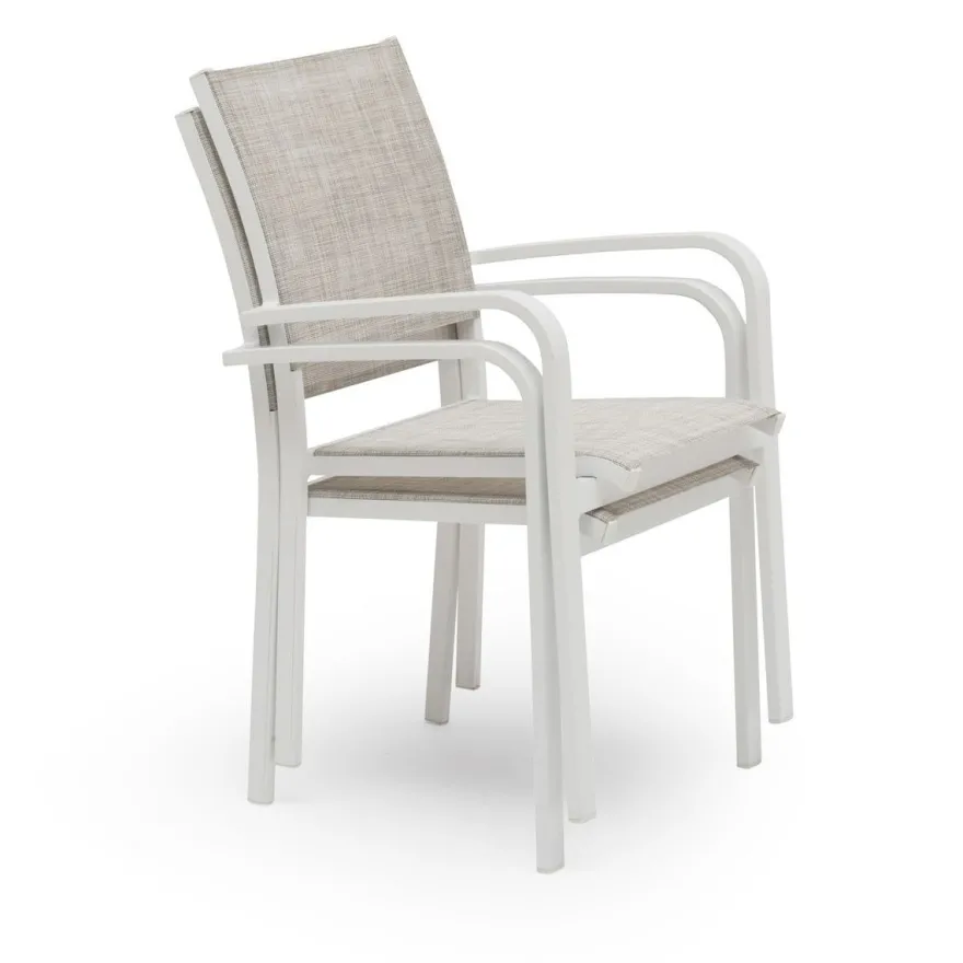 Tuoli Hånger, pinottava, beige/valkoinen