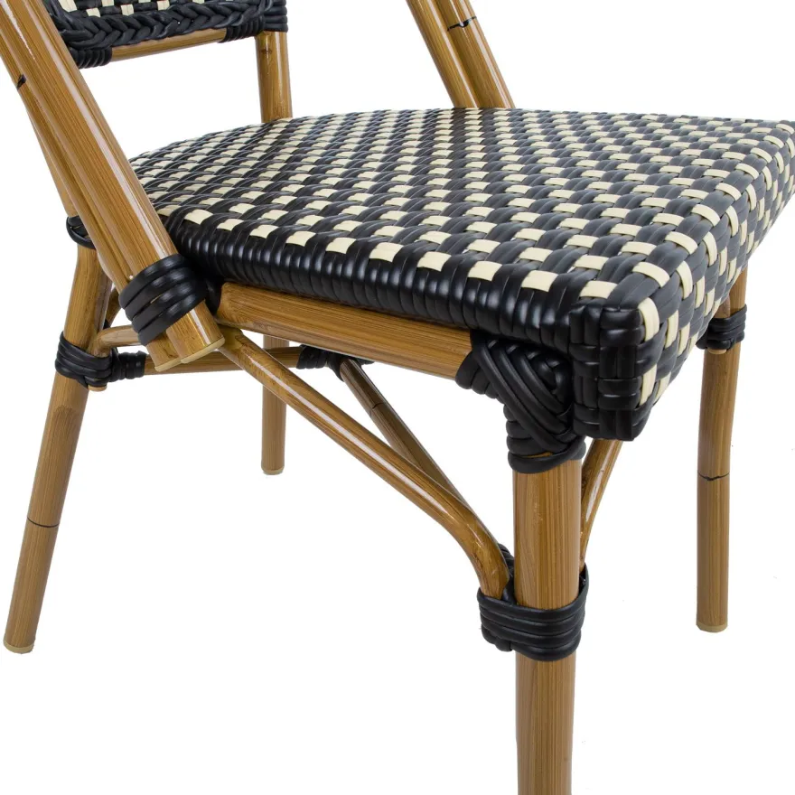 Tuoli Home4you Bambus, 47x58x88cm, musta