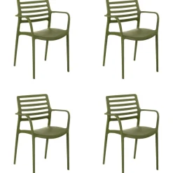 Tuolisetti Linento Garden Louise Xl, 4kpl, khaki