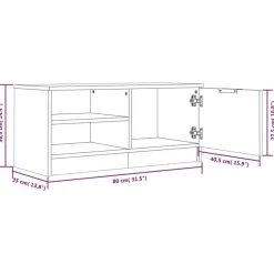 TV-kaluste, 80x35x36,5 cm, eri värejä ja pakkauskokoja (13726)