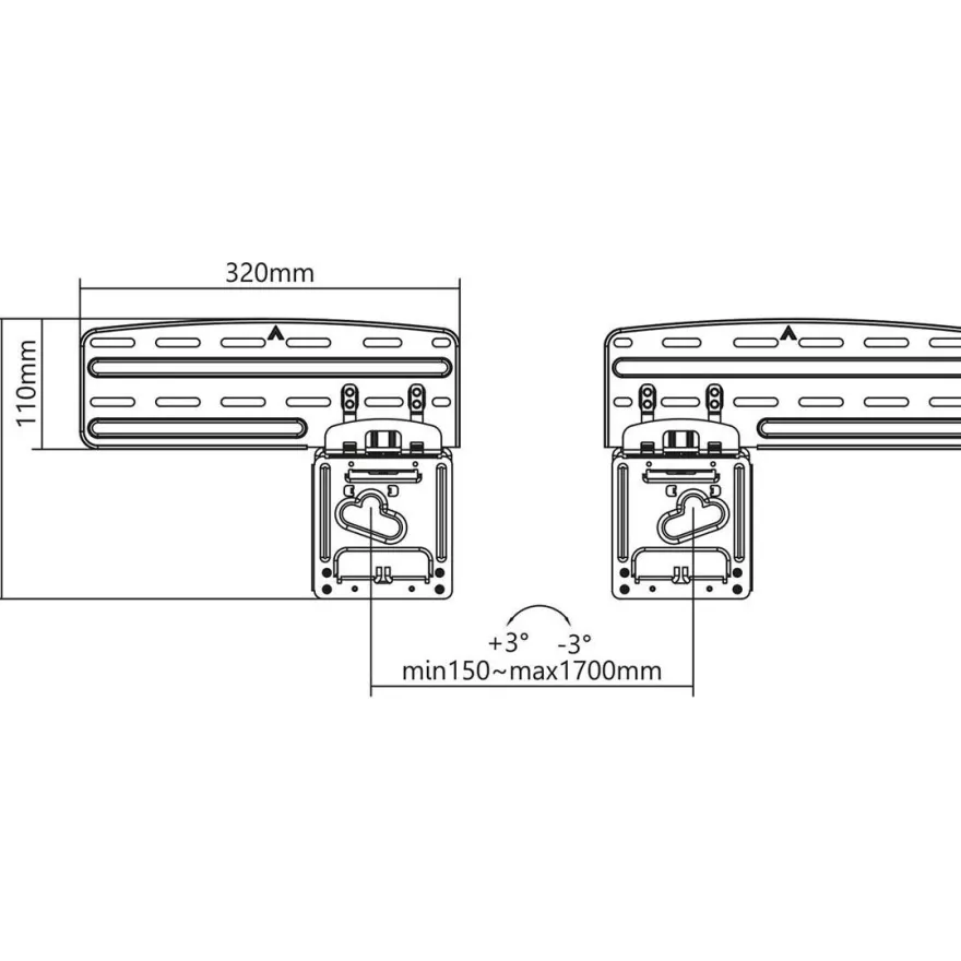 TV-seinäteline Nedis TVWM5065BK 43-85"