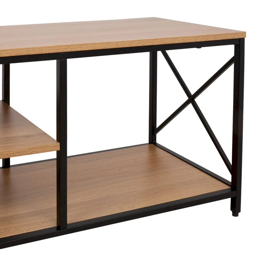 TV-taso Home4You Study 140x40x46,5cm, tammi/musta