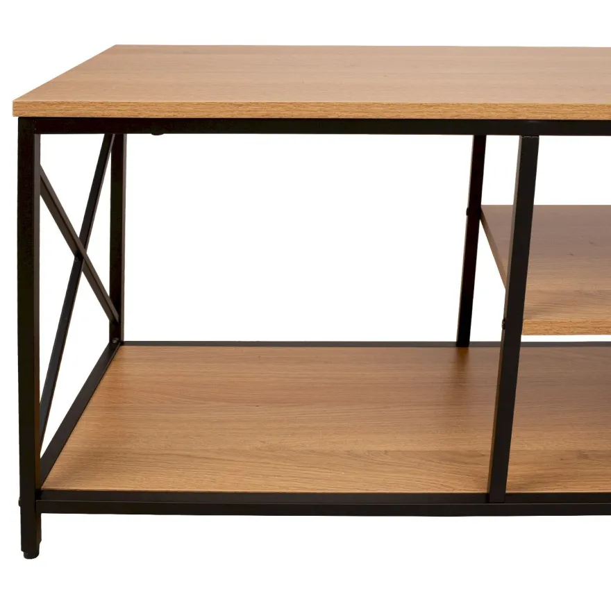 TV-taso Home4You Study 140x40x46,5cm, tammi/musta