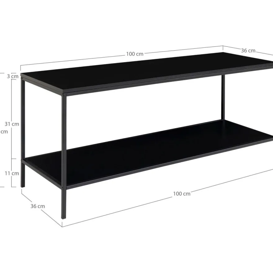 TV-taso House Nordic Vita, 100x36x45cm, 2 hyllyllä