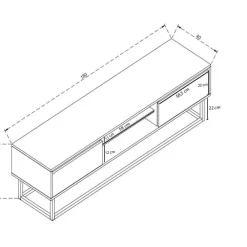 TV-taso Linento Furniture Belinda 180 mänty/musta