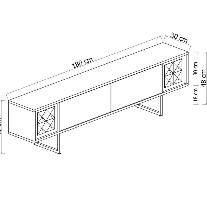 TV-taso Linento Furniture Chrome Line, 180cm
