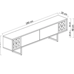 TV-taso Linento Furniture Chrome Line, 180cm