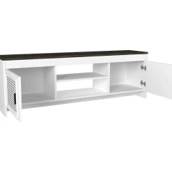 TV-taso Linento Furniture Done, valkoinen/tummanruskea