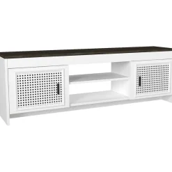 TV-taso Linento Furniture Done, valkoinen/tummanruskea