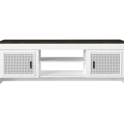 TV-taso Linento Furniture Done, valkoinen/tummanruskea