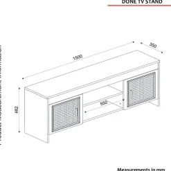 TV-taso Linento Furniture Done, valkoinen/tummanruskea