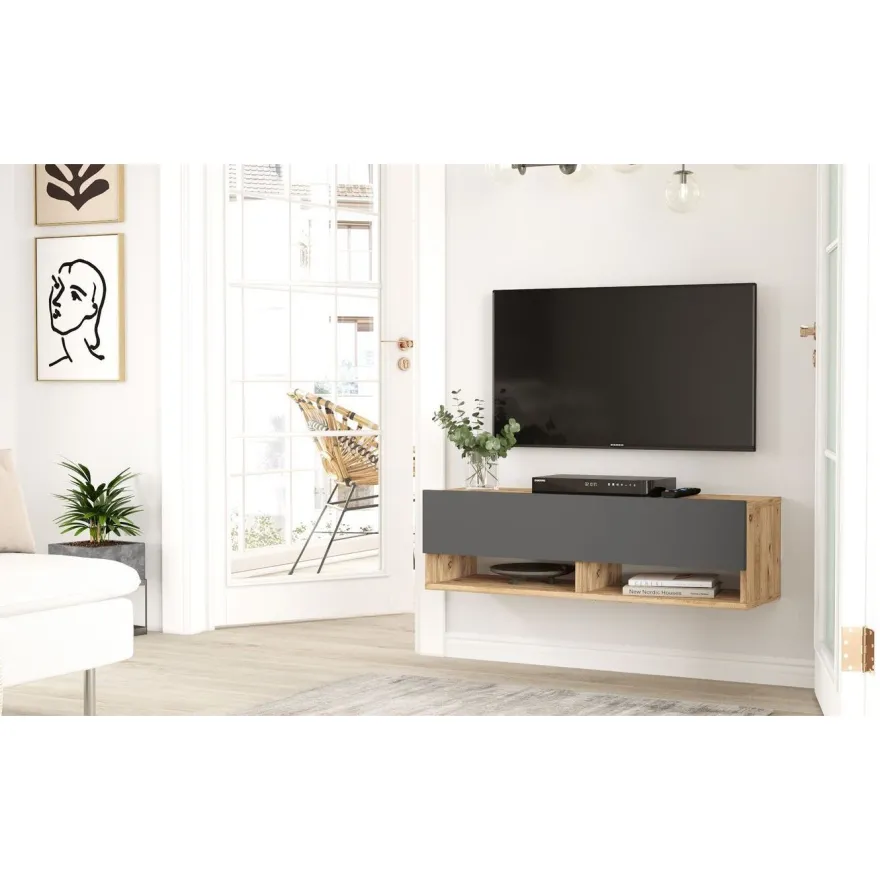 TV-taso Linento Furniture FR13, ruskea/harmaa