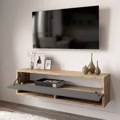 TV-taso Linento Furniture FR13, ruskea/harmaa