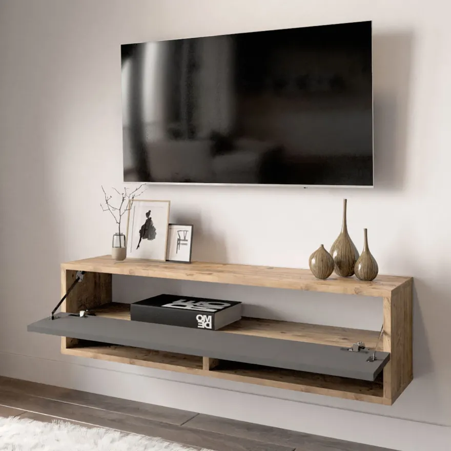 TV-taso Linento Furniture FR13, ruskea/harmaa