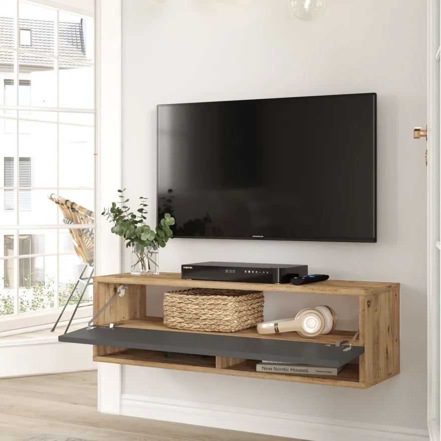 TV-taso Linento Furniture FR13, ruskea/harmaa