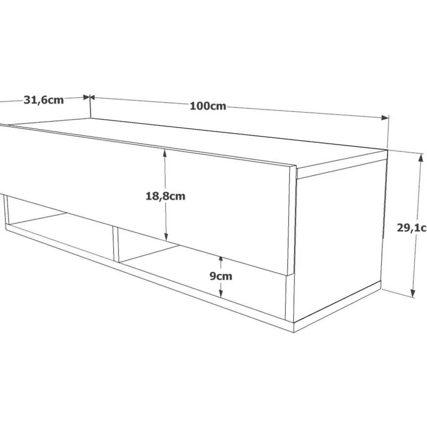 TV-taso Linento Furniture FR13, ruskea/harmaa