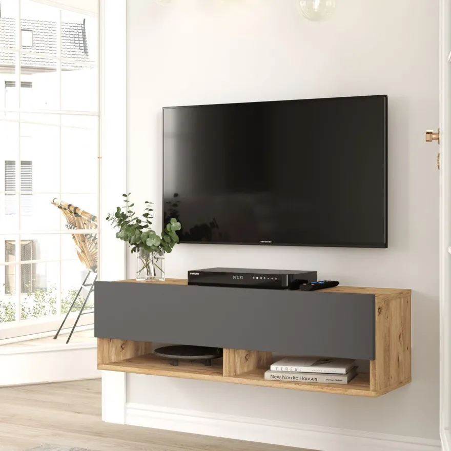 TV-taso Linento Furniture FR13, ruskea/harmaa