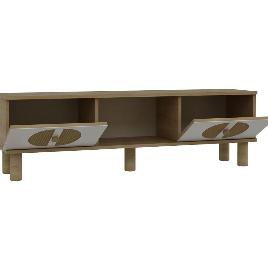 TV-taso Linento Furniture Inci Bohem, 150cm, valkoinen/ruskea