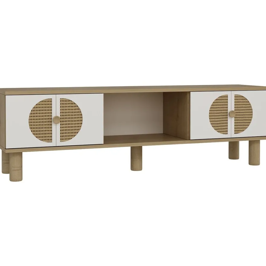 TV-taso Linento Furniture Inci Bohem, 150cm, valkoinen/ruskea