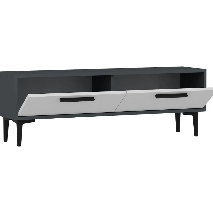 TV-taso Linento Furniture Leni, antrasiitti/valkoinen