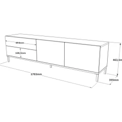 TV-taso Linento Furniture LV6, puukuosi, ruskea