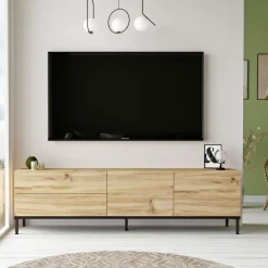 TV-taso Linento Furniture LV6, puukuosi, ruskea
